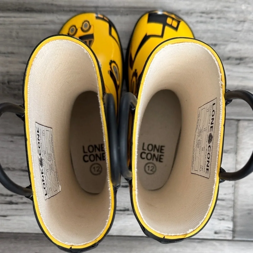 NWOT Lone Cone Kids Yellow Construction Rain Boots